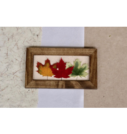 6x10 3 Maple Leaves Walnut Frame