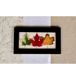 6x10 3 Maple Leaves - Black Frame