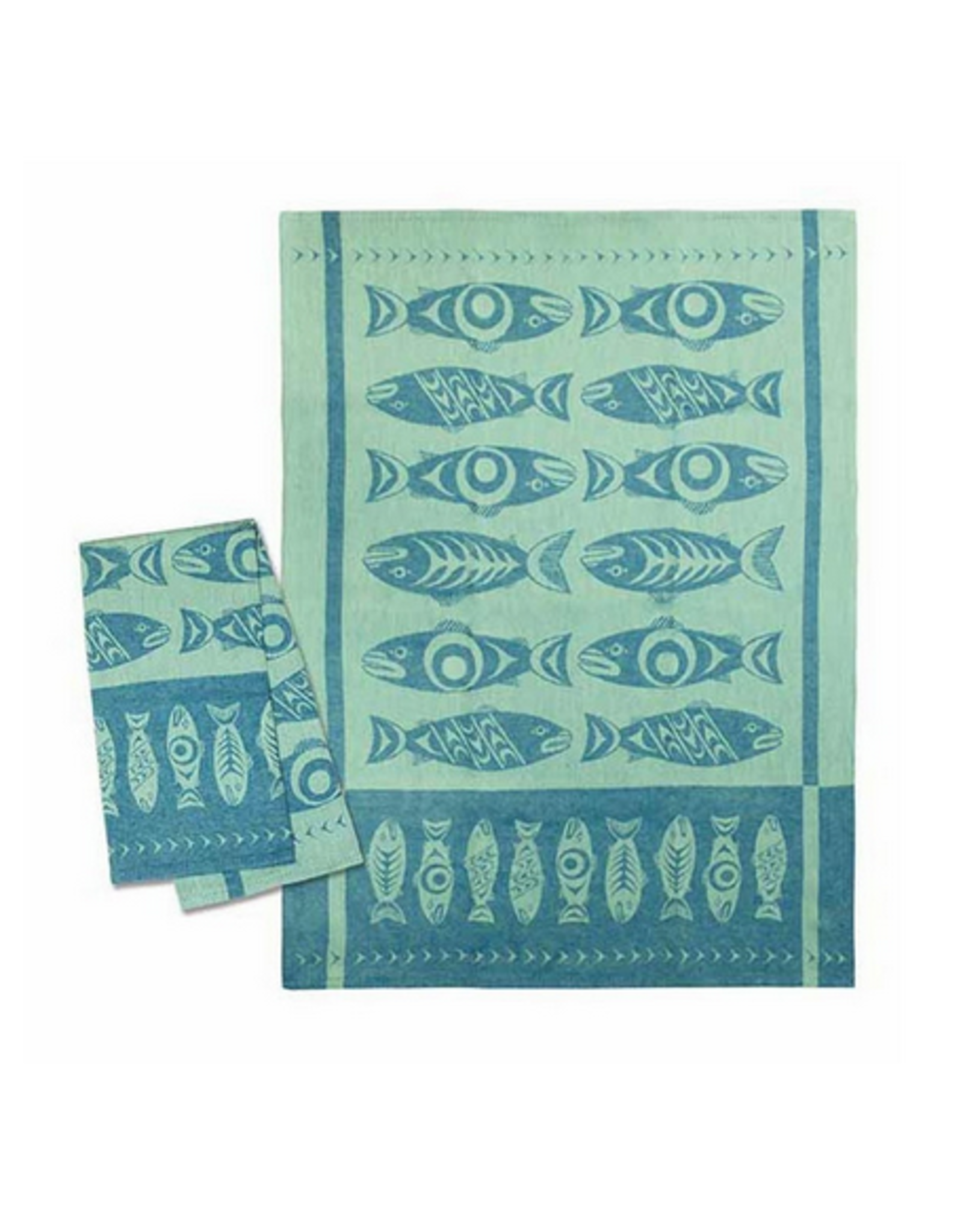 Printed Tea Towel - Salmon In The Wild by Simone Diamond