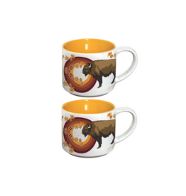 Ceramic Espresso Mugs (Buffaloes) - Set of 2