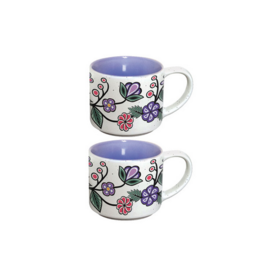 Ceramic Espresso Mugs (Ojibwe Florals) - sets of 2