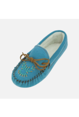 Ladies Blue Lined Moccasins - 23742
