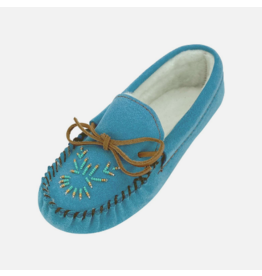 Ladies Blue Lined Moccasins