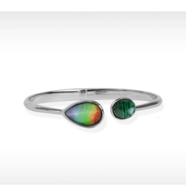 Harmony Silver Bracelet with Malachite