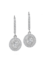 Boucles d'Oreilles CR Or Blanc Ovale - E7393