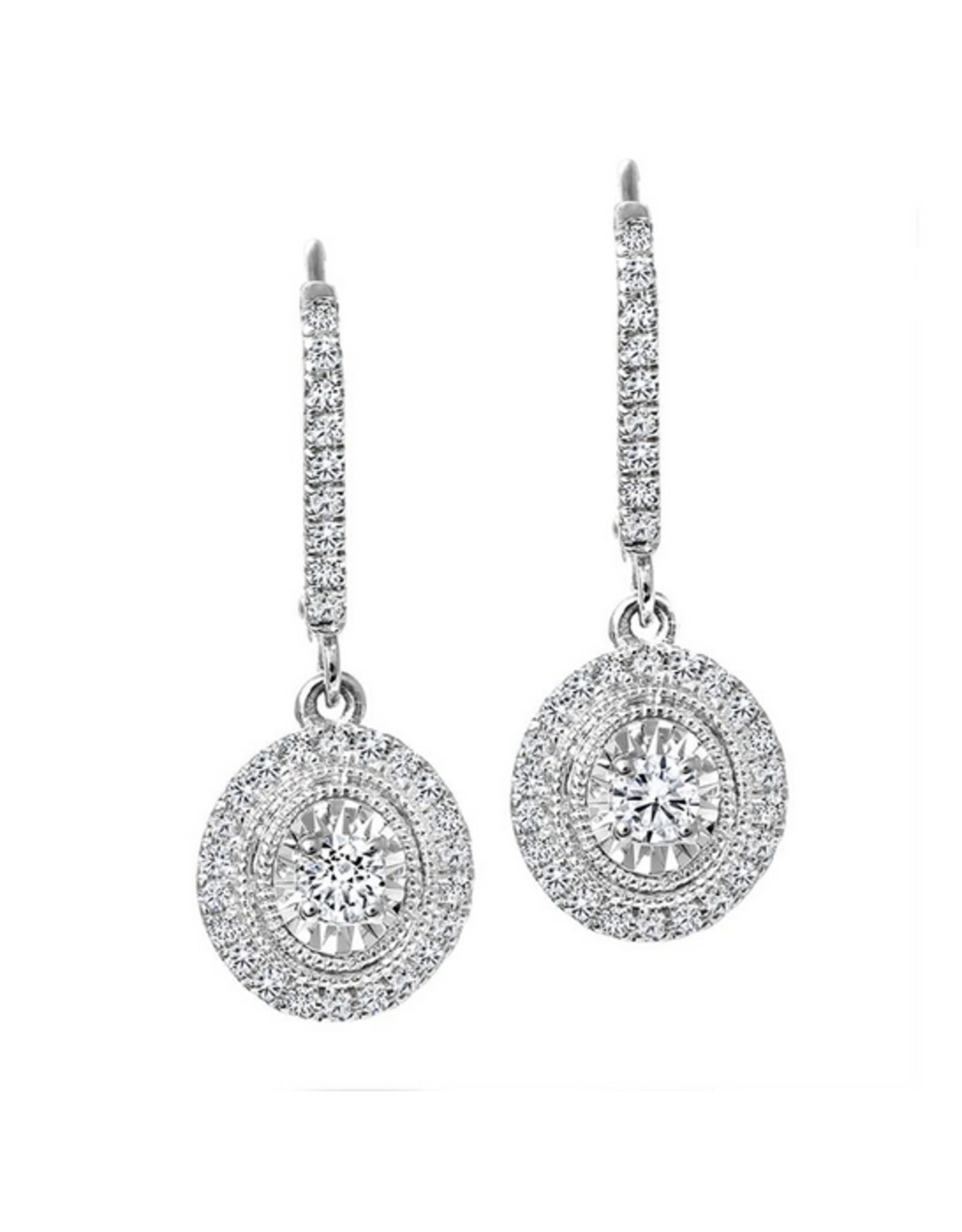 Boucles d'Oreilles CR Or Blanc Ovale - E7393