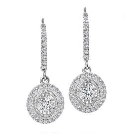 Boucles d'Oreilles CR Or Blanc Ovale