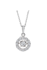 Pendentif Or Blanc Rond avec Diamants - CR-P5261