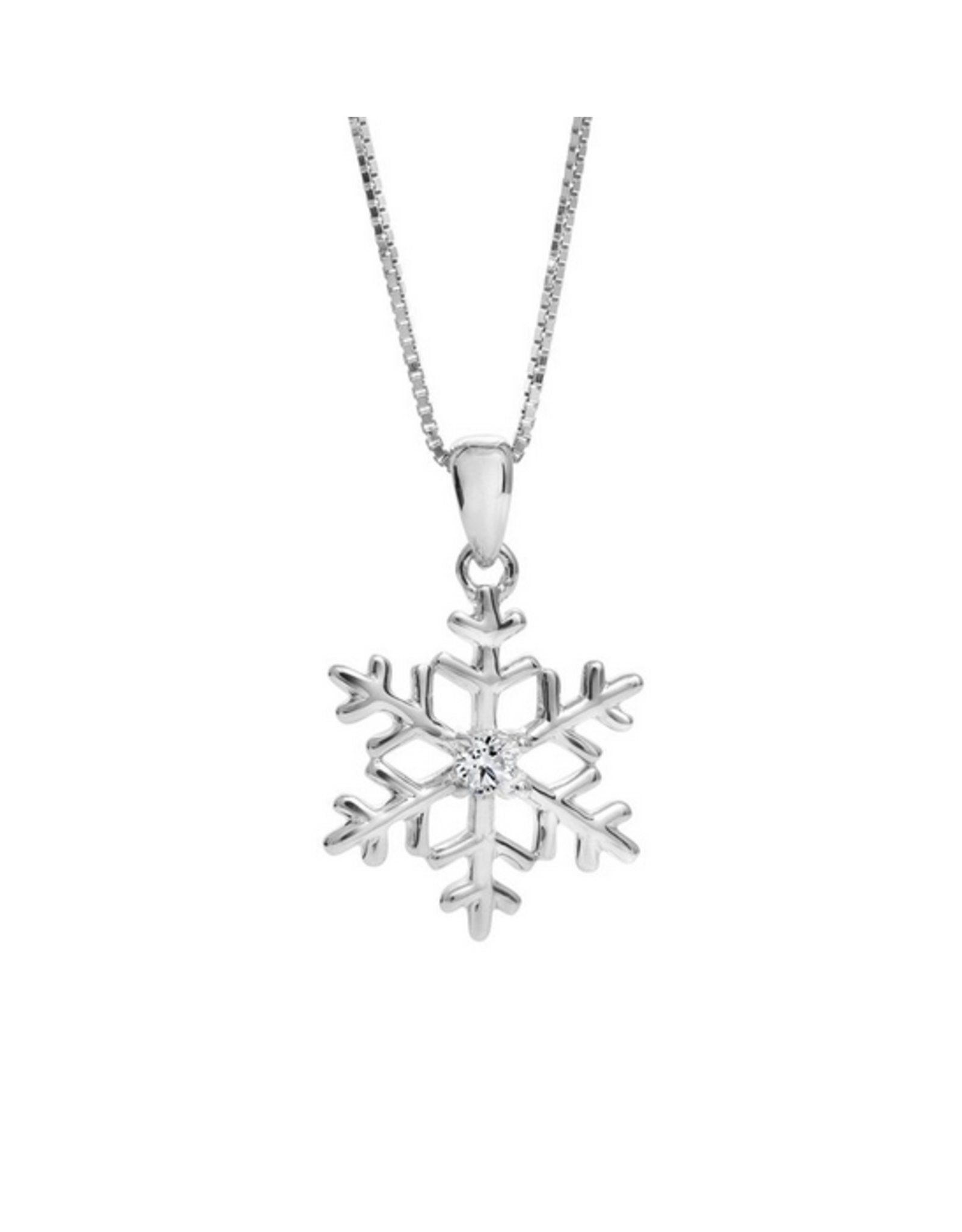 CR White Gold Snowflake Pendant - CR-P52443