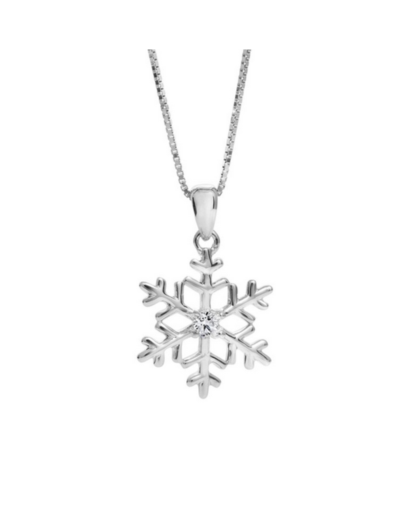 White Gold Snowflake Diamond Pendant - CR-P52443