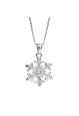 Pendentif Or Blanc Flocon avec Diamants - CR-P52444