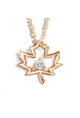 CR Yellow Gold Maple Leaf Pendant - CR-PD289