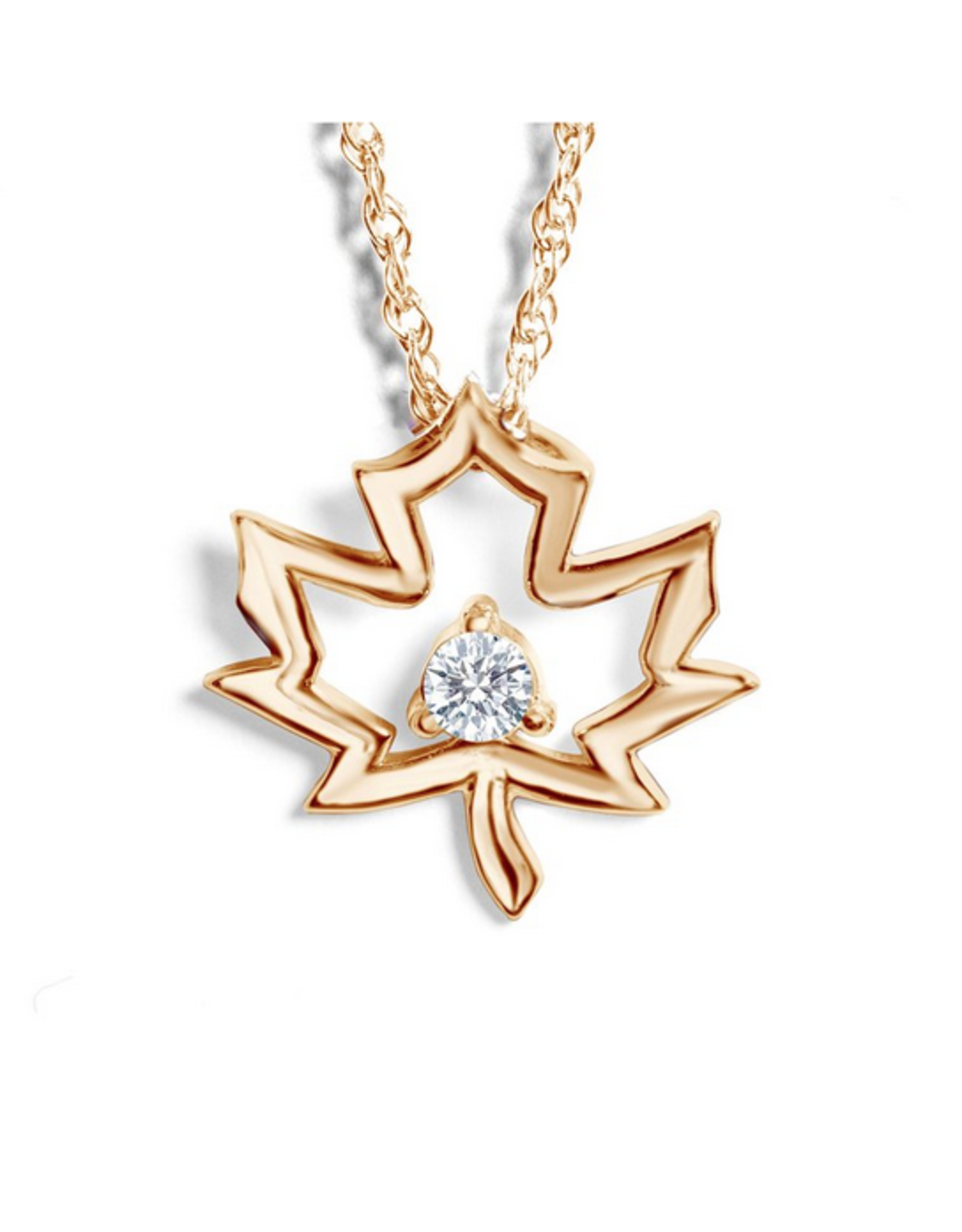 CR Yellow Gold Maple Leaf Pendant - CR-PD289