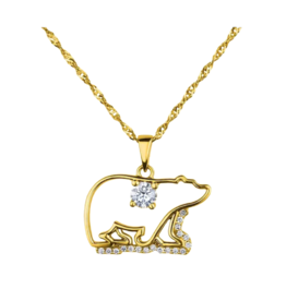 Pendentif CR Ours Or Jaune avec Diamants