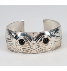 Chris Cook Silver Cuff - Frog with Black Onyx