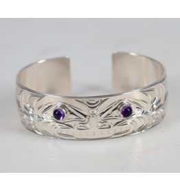 Bracelet Chris Cook Argent - Ours avec Améthyste