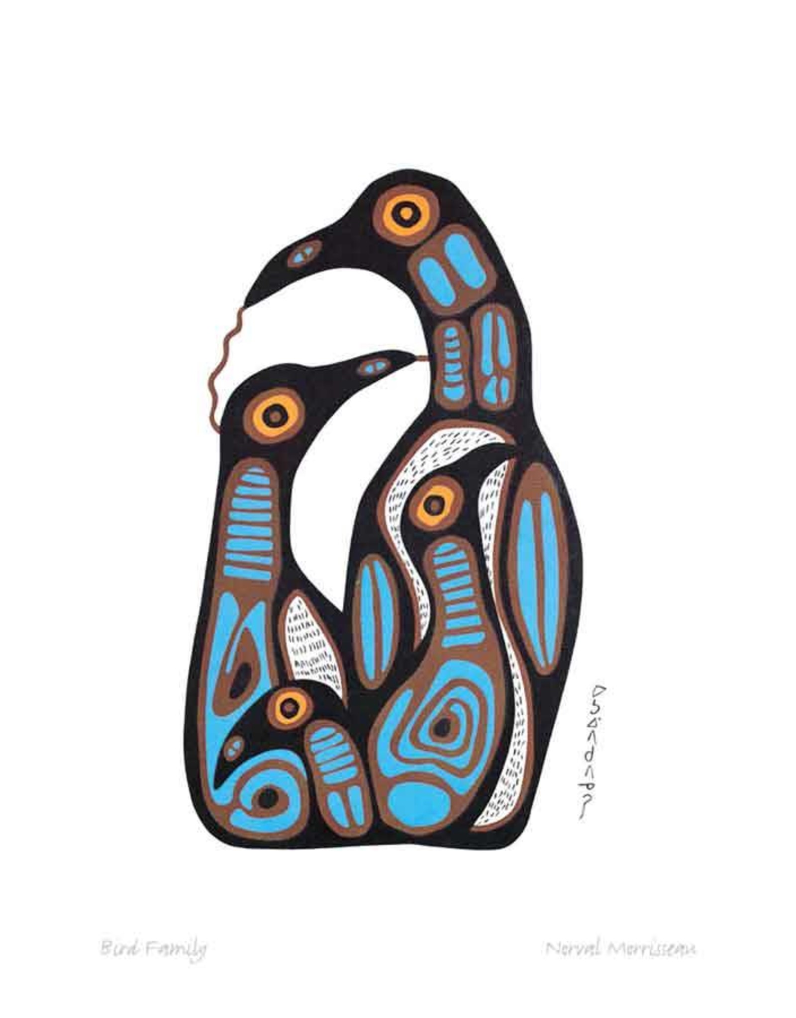 Bird Family by Norval Morrisseau Card