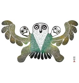 Owl With Chicks by Mary Kudjuakju Card