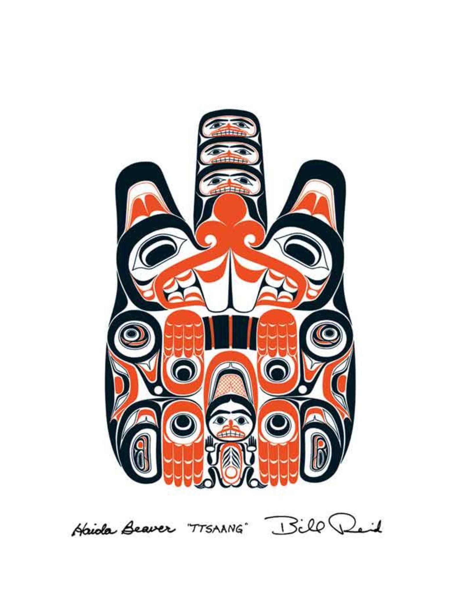 Haida Beaver - TTSAANG  by Bill Reid Matted 20026