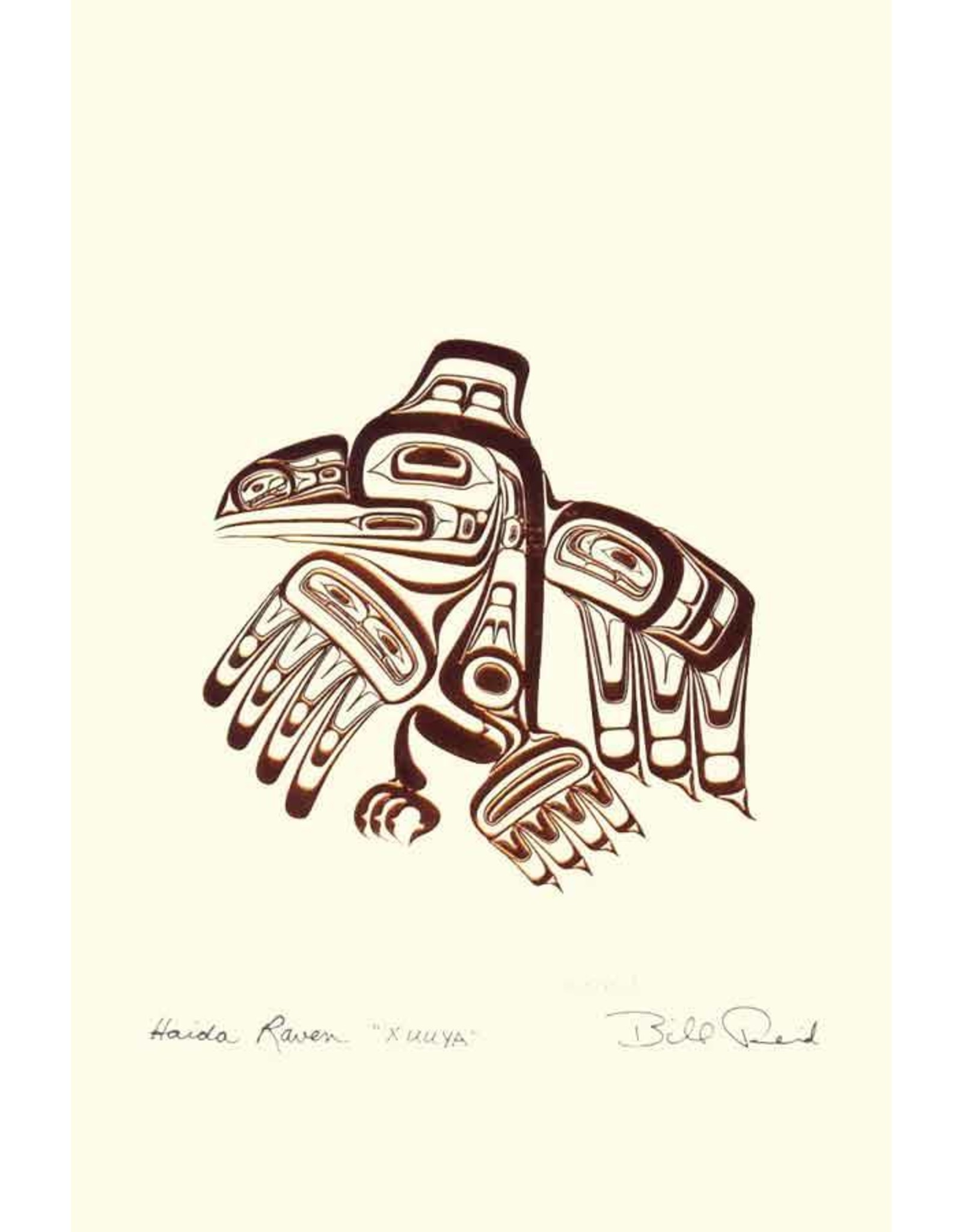 Haida Raven - XUUYA by Bill Reid Matted 7438