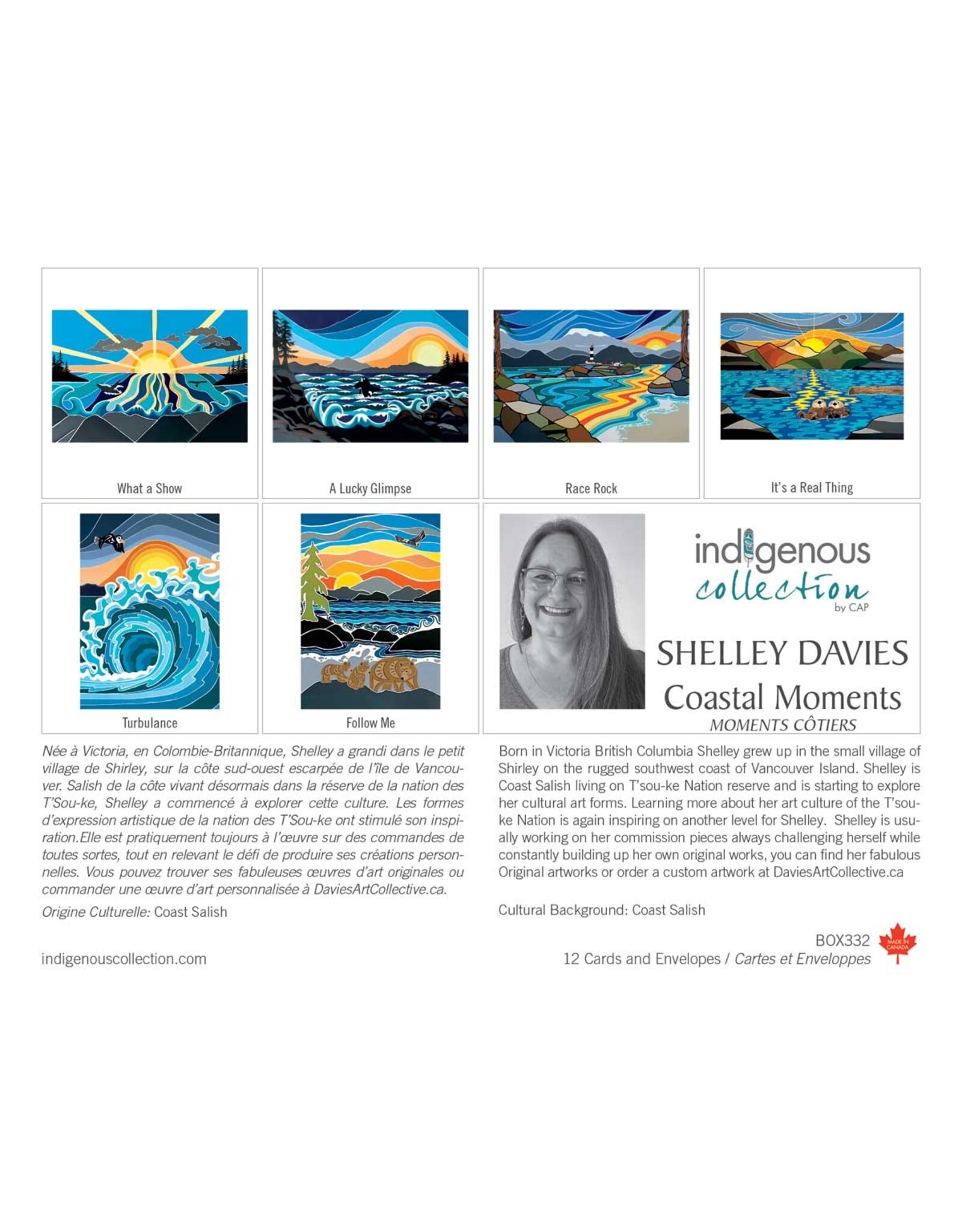 Boîte de 12 Cartes Coastal Moments par Shelly Davies - Boîte 332