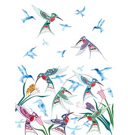 Tea Towel - Garden of Hummingbirds by Richard Shorty