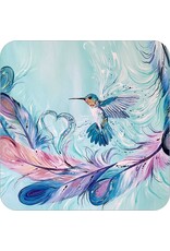 Ensemble de Sous-verres Hummingbird Feathers par Carla Joseph (x4)