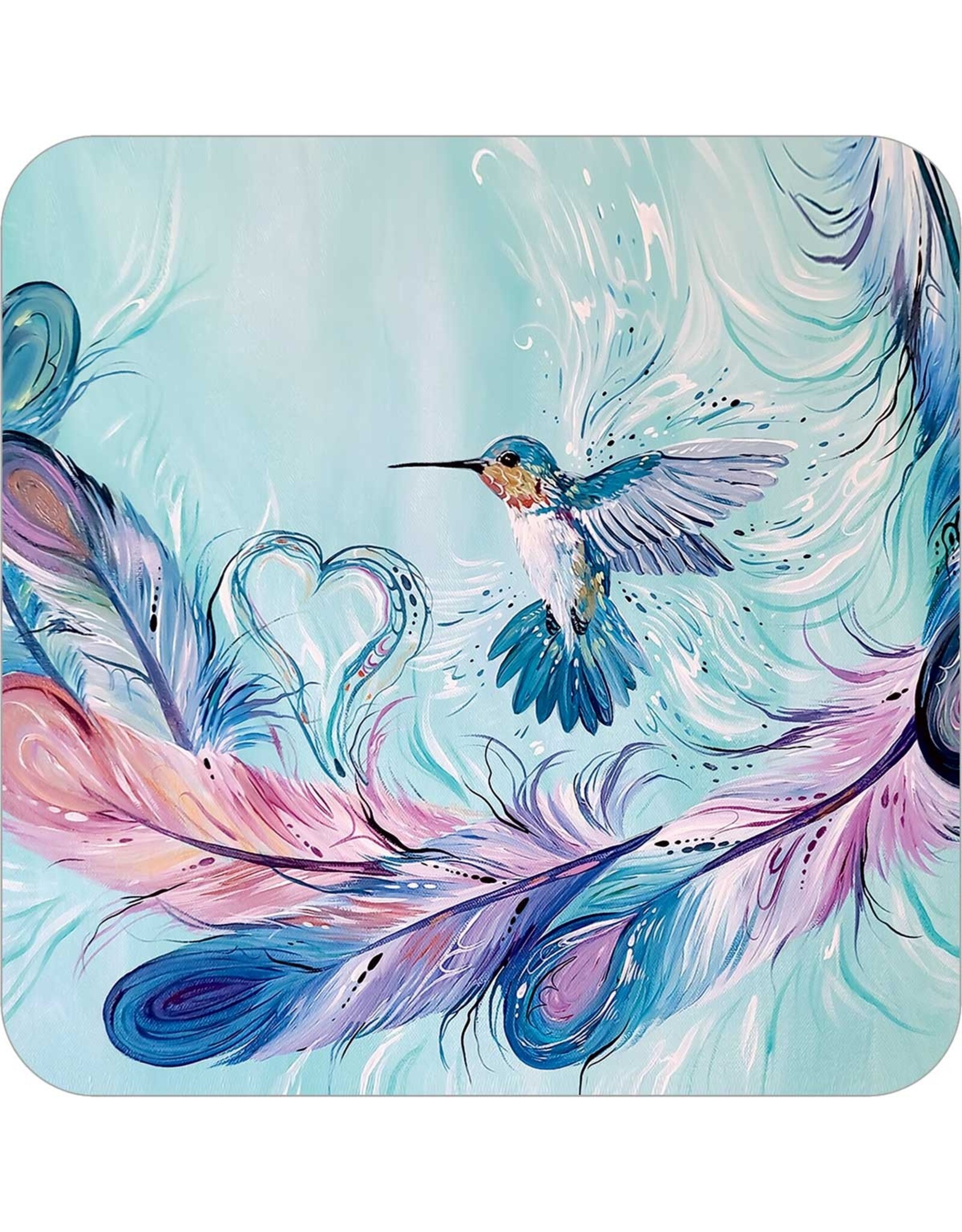 Hummingbird Feathers by Carla Joseph Coasters Set (x4)
