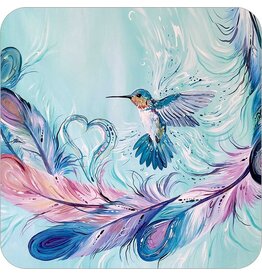 Hummingbird Feathers by Carla Joseph Coasters Set