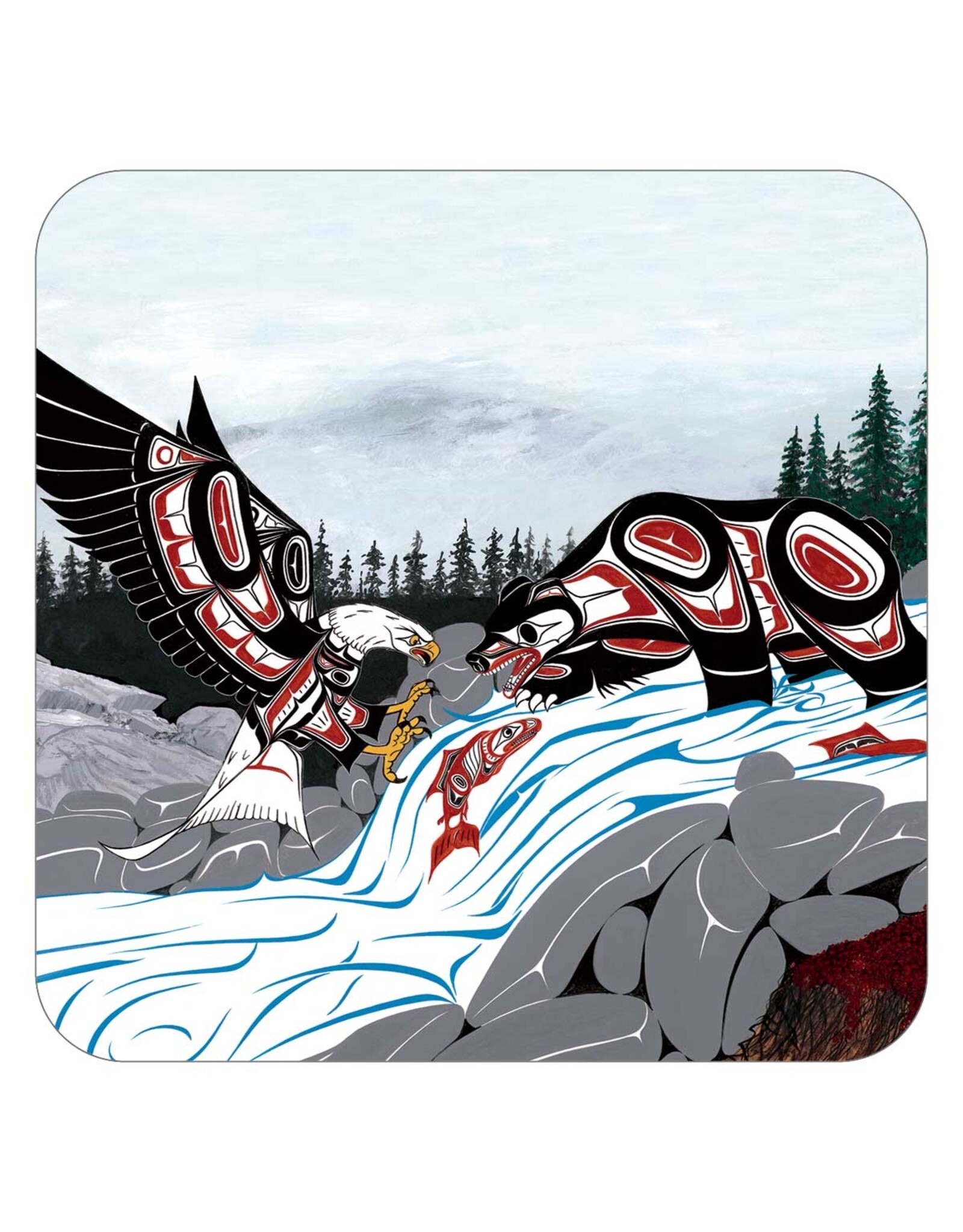 Cycle of Life by Richard Shorty Coasters Set (x4)