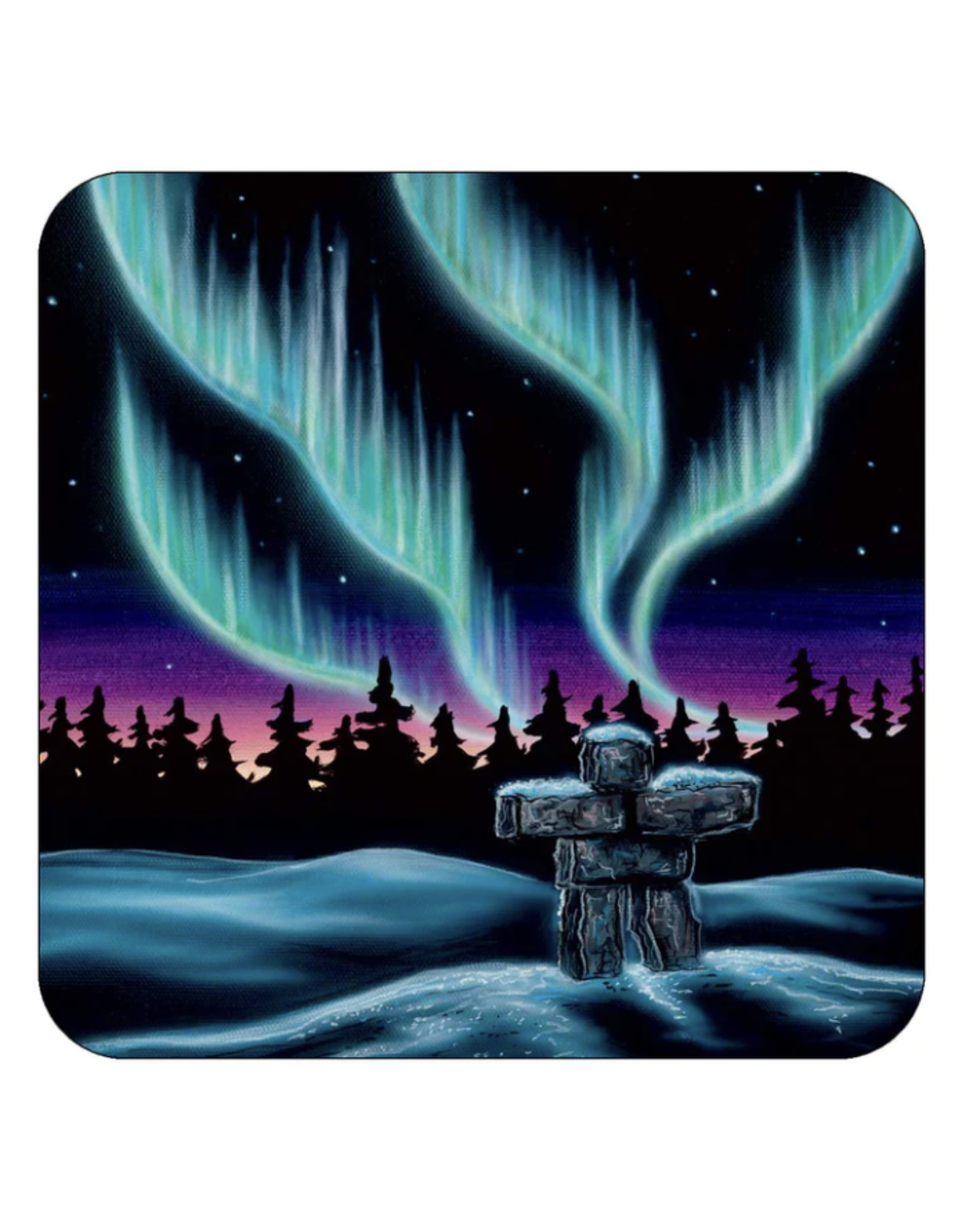 Sky Dance Inukshuk by Amy Keller-Rempp Coasters Set (x4)