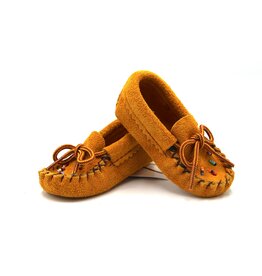 Suede  Beaded Baby Moccasin