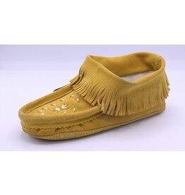 Fringed Beaded Indian Tan Moccasin