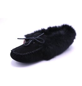 Ladies Black Fur Slipper Bastien