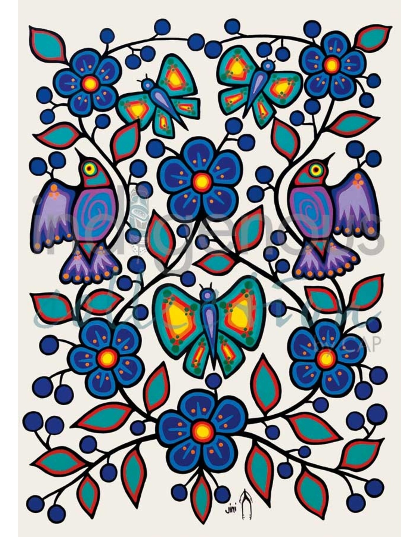 White Floral Garden by Jim Oskineegish Card