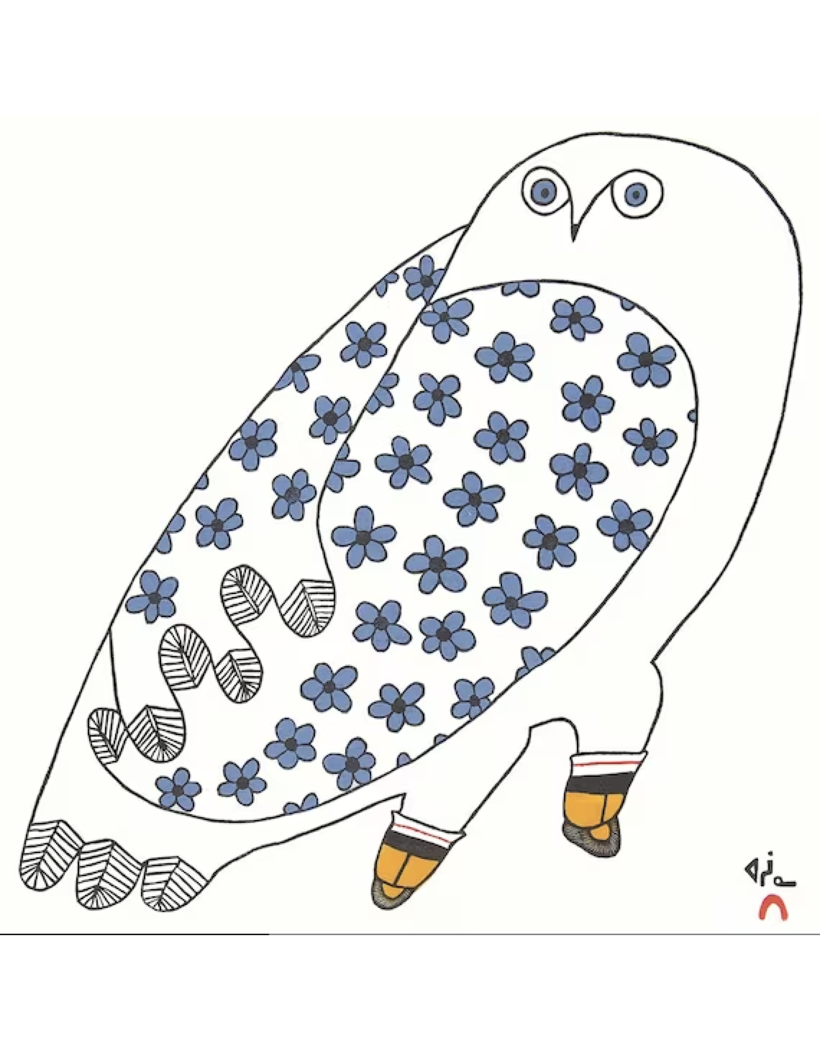 Blossoming Owl par Ningeokuluk Teevee Encadrée