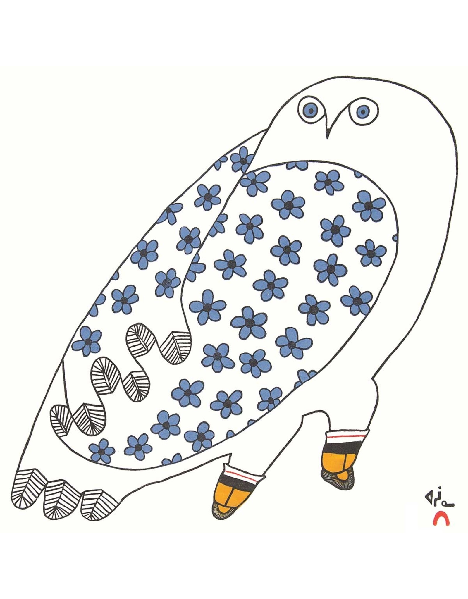Blossoming Owl by Ningeokuluk Teevee Matted