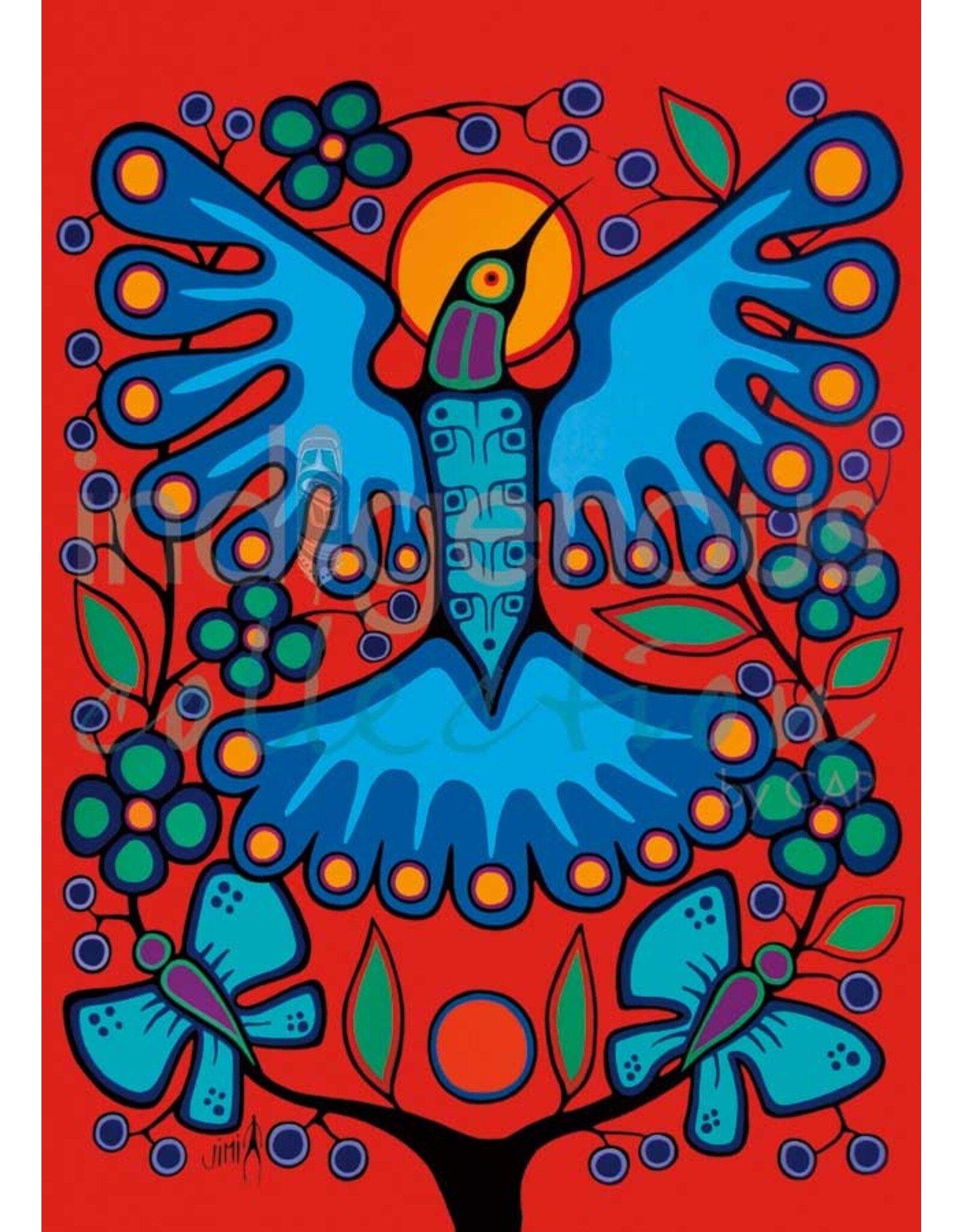Spring Hummingbird by Jim Oskineegish Matted