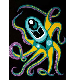 Moonlight Octopus by Shana Yellow Calf Large Canvas