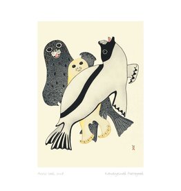 Arctic Seals, 2008 by Kananginak Pootoogook Matted