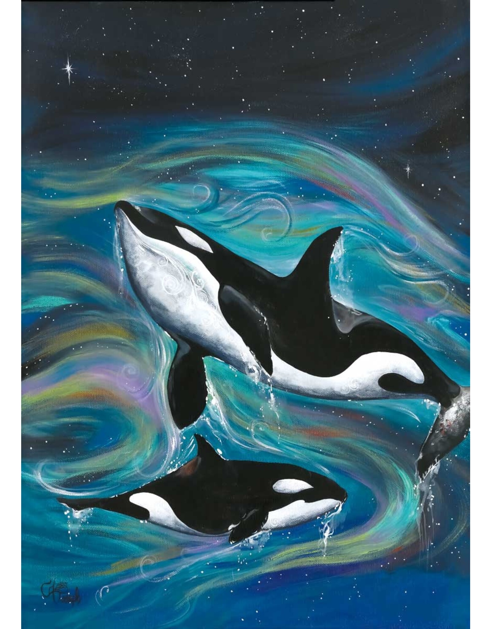 Killer Whales par Carla Joseph Encadrée
