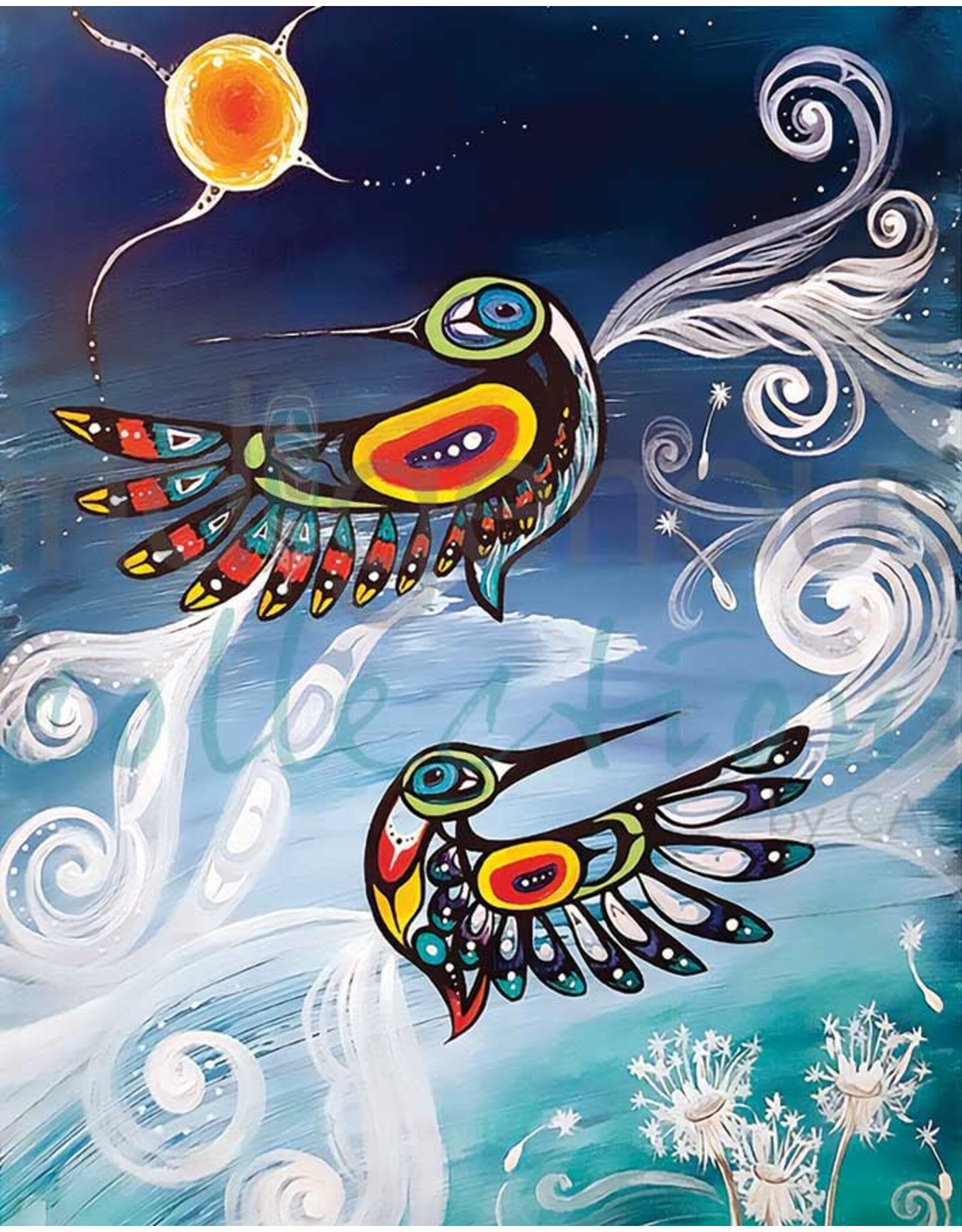 Wispy Birds by Karen Erickson Small Canvas