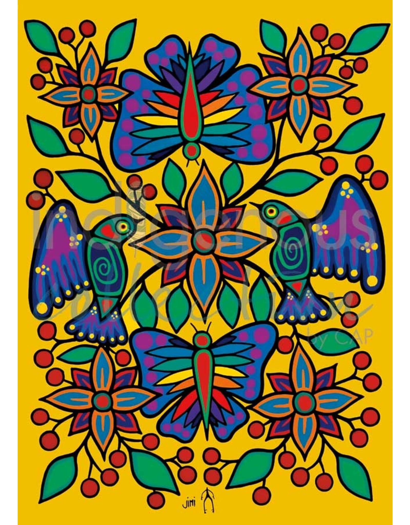 Yellow Floral Garden by Jim Oskineegish Small Canvas