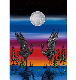 Cranes in Love by Jeffrey Red George Small Canvas