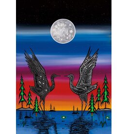 Cranes in Love par Jeffrey Red George Petite Toile