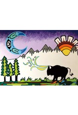 Sun Moon Spirit by Shana Yellow Calf Small Canvas