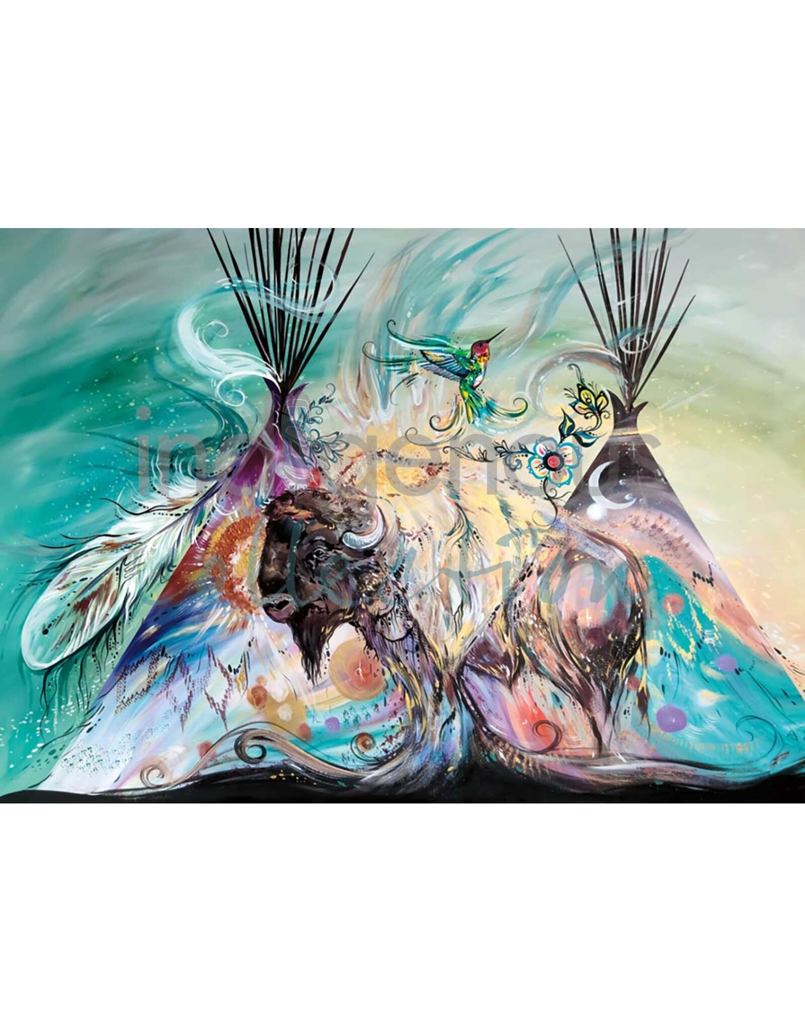 Mighty Buffalo by Carla Joseph Small Canvas