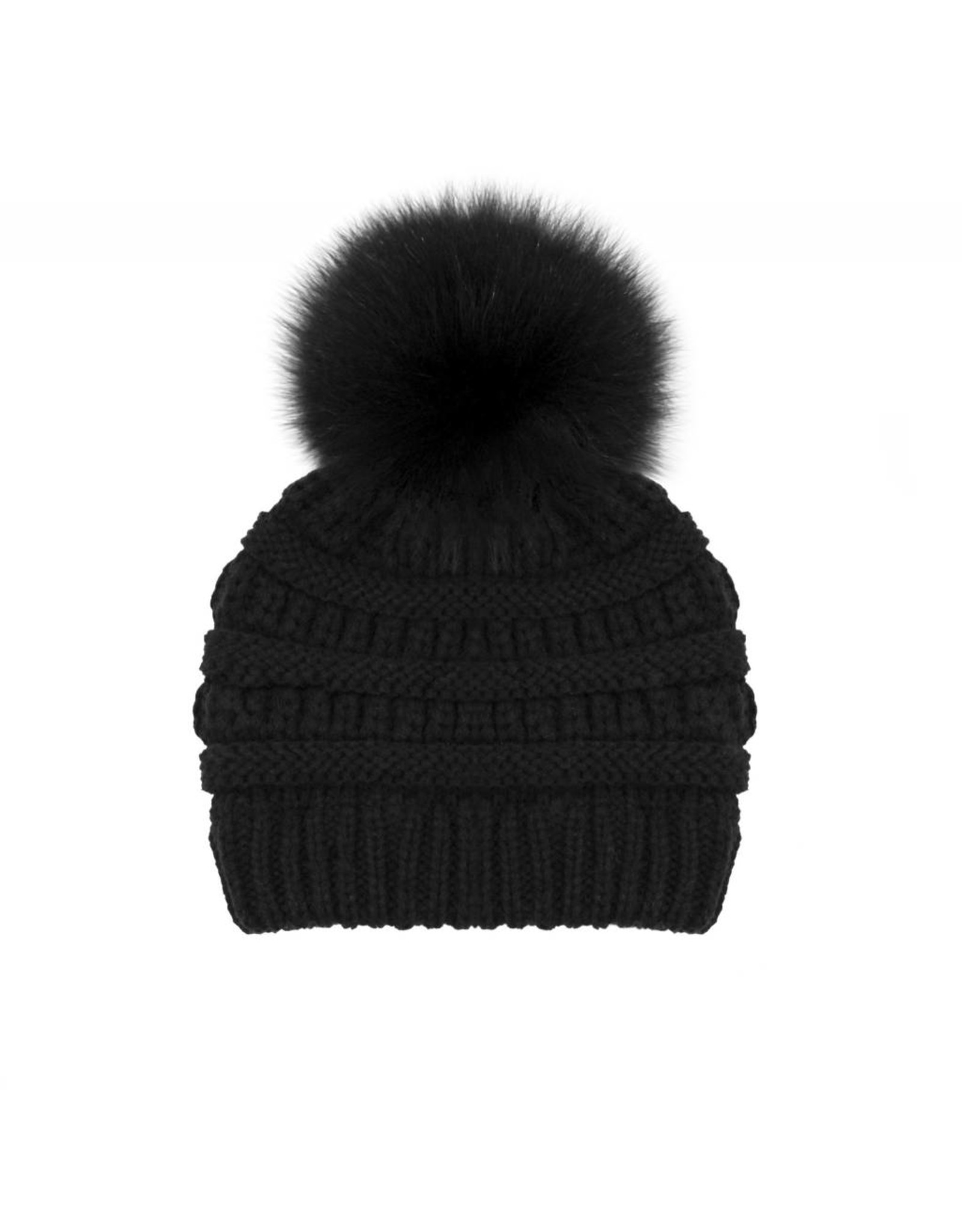 Tuque Enfant avec Pompon Fourrure de Renard - HTB2