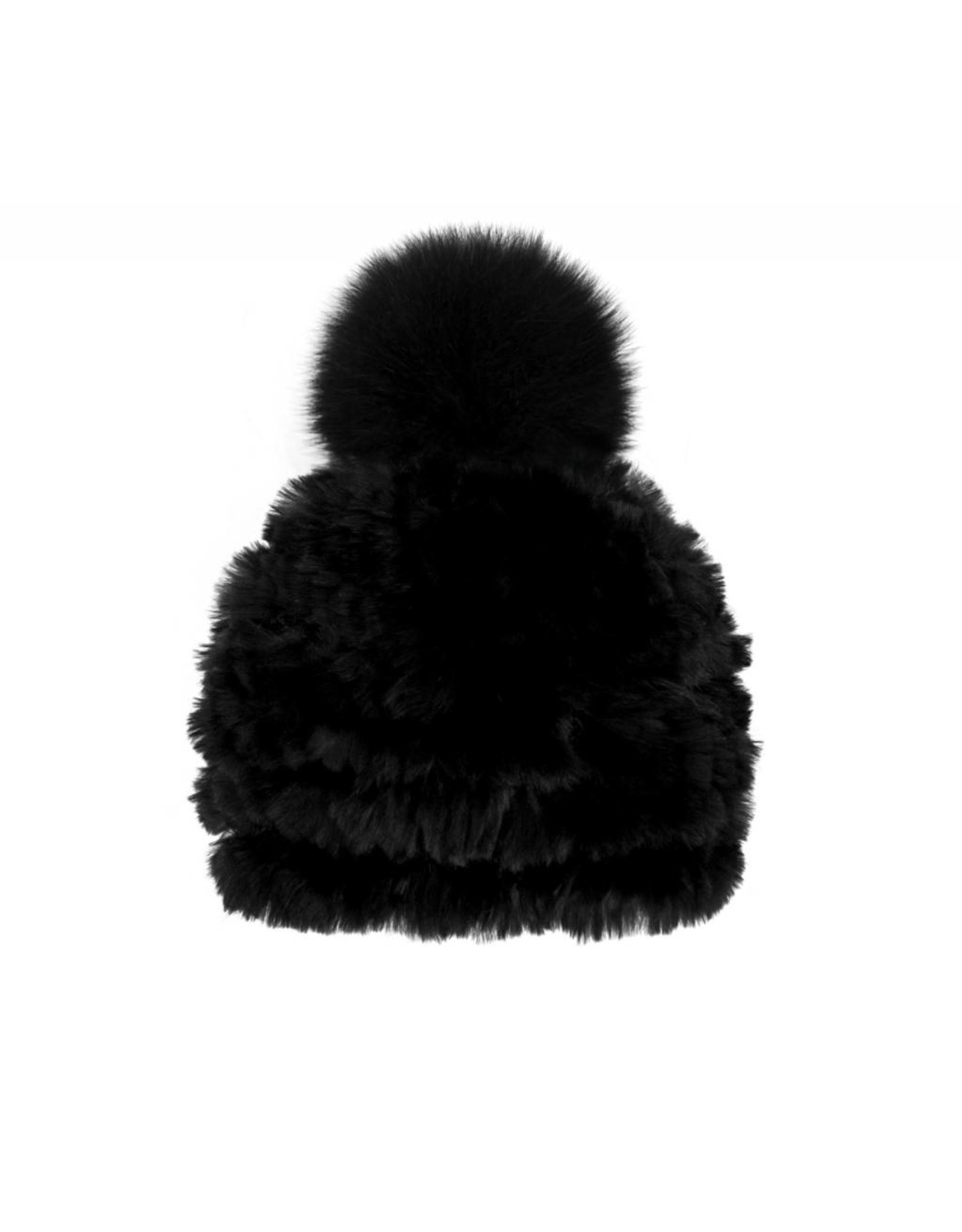 Rabbit Fur Hat Fox Pom-Pom