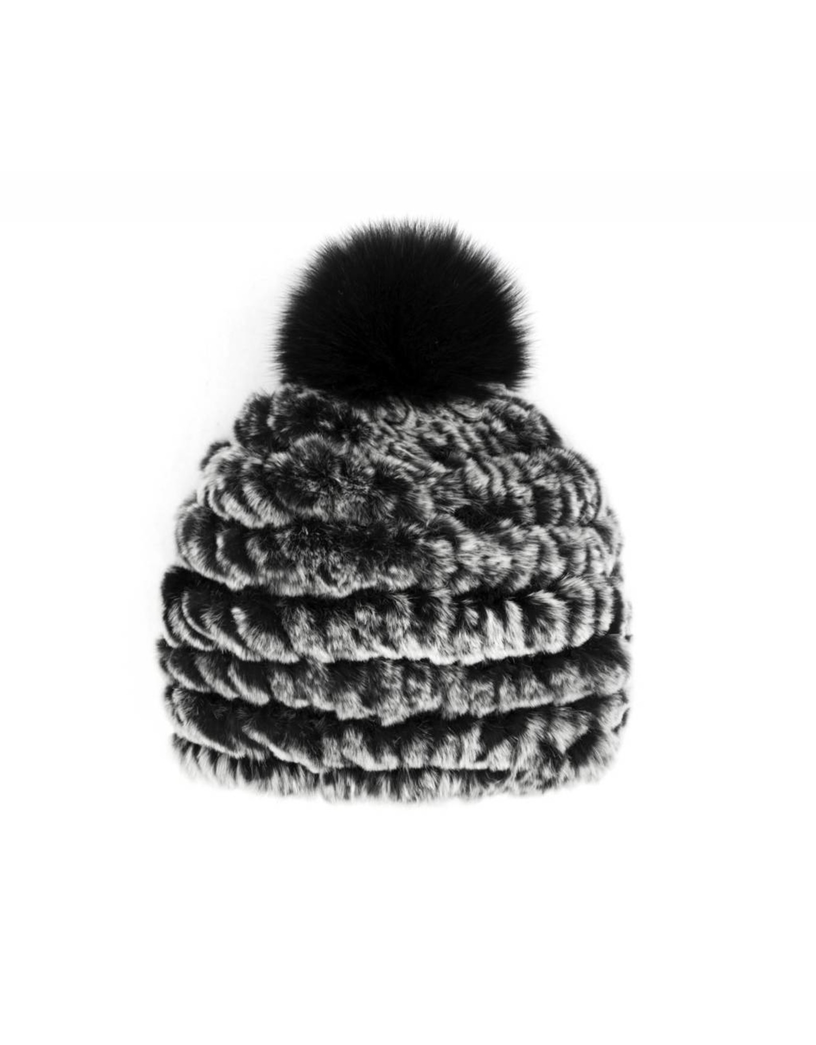 Rabbit Fur Hat Fox Pom-Pom